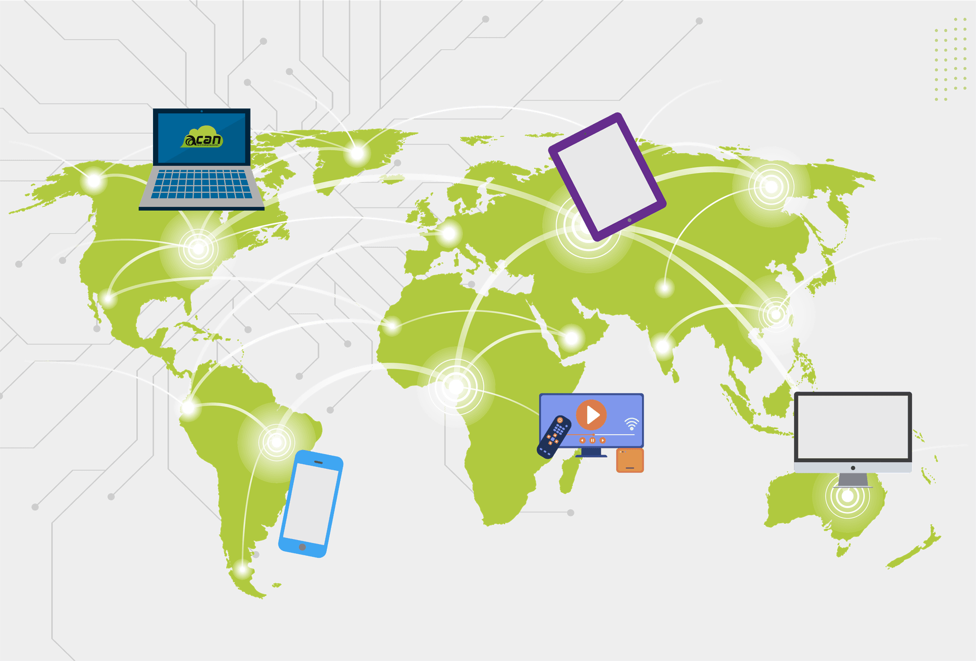 aCAN broadcast infrastructure diagram